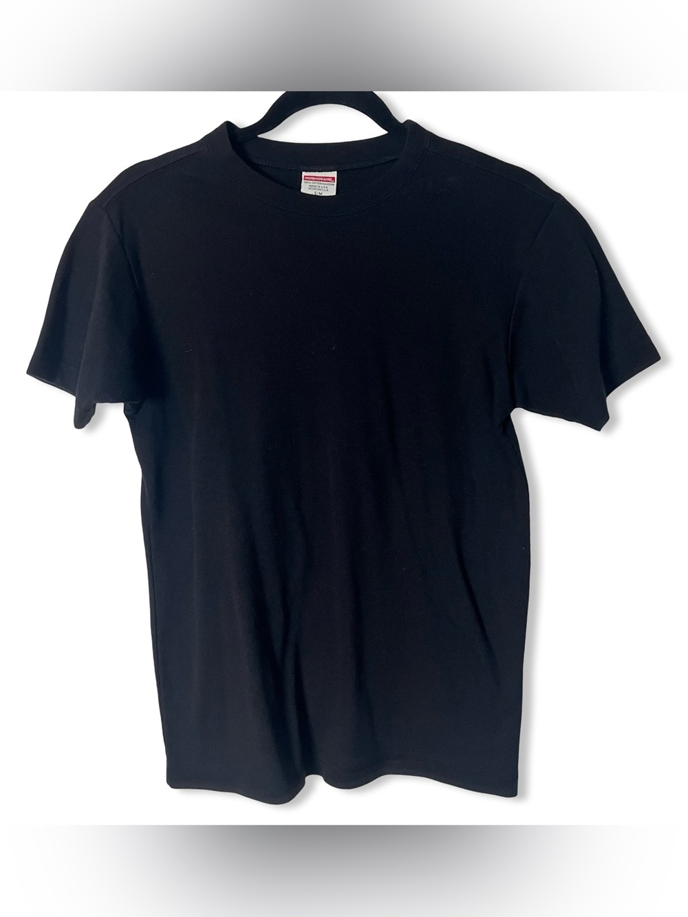 Vintage UnionBay Women's Black Blank T Shirt USA Made 100% Cotton 90s Sz S/M